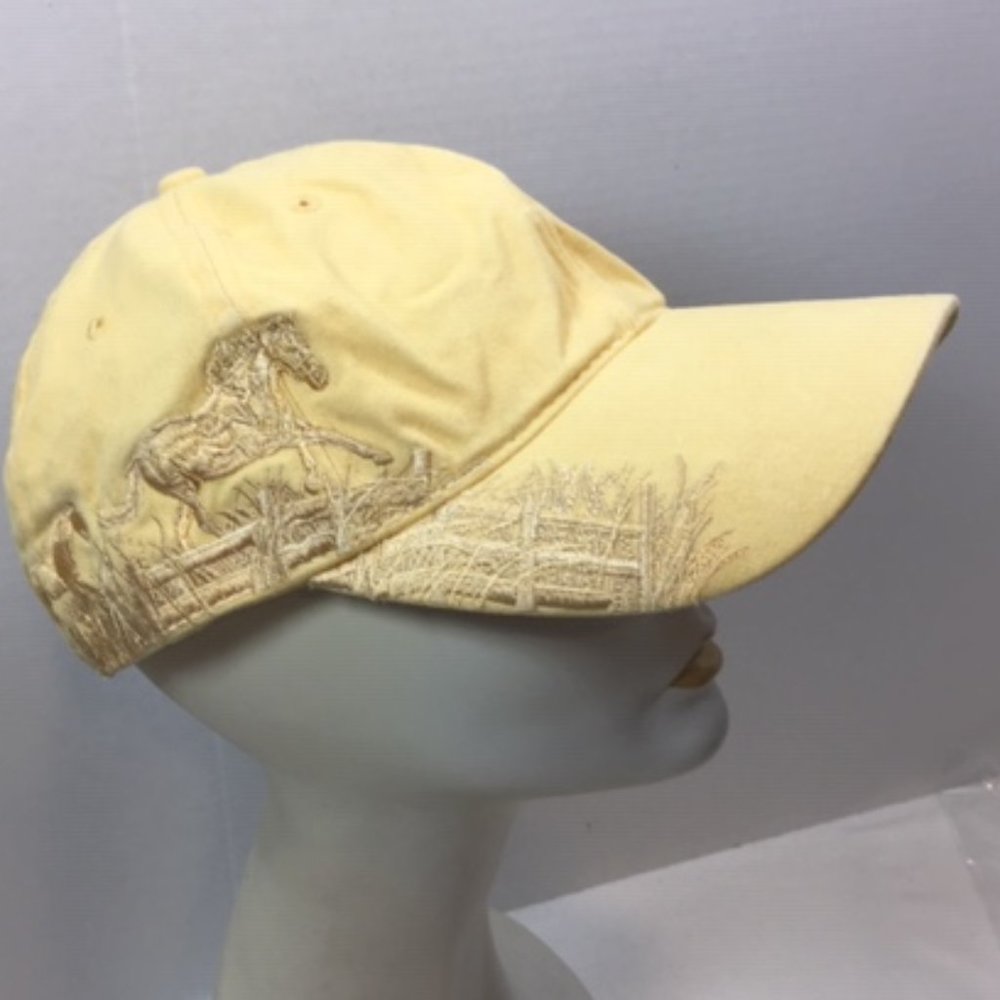 Dri-Duck Wildlife Series Embroidered Meadow HORSE Yellow Cotton Adjustable Hat